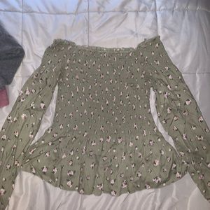 Long sleeve off the shoulder floral top